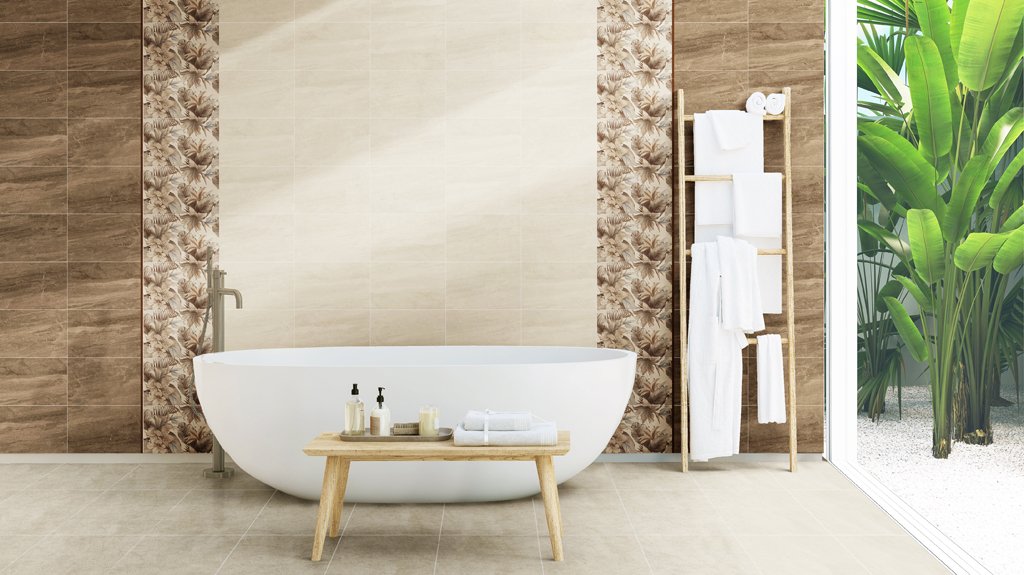 #Koupelna #kámen #Klasický styl #béžová #hnědá #šedá #Střední formát #Lesklý obklad #500 - 700 Kč/m2
